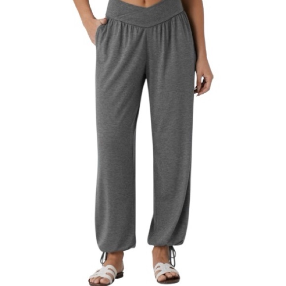 NWT HALARA Crossover High Waisted Pocket Drawstring Casual Joggers NWT - Picture 3 of 5